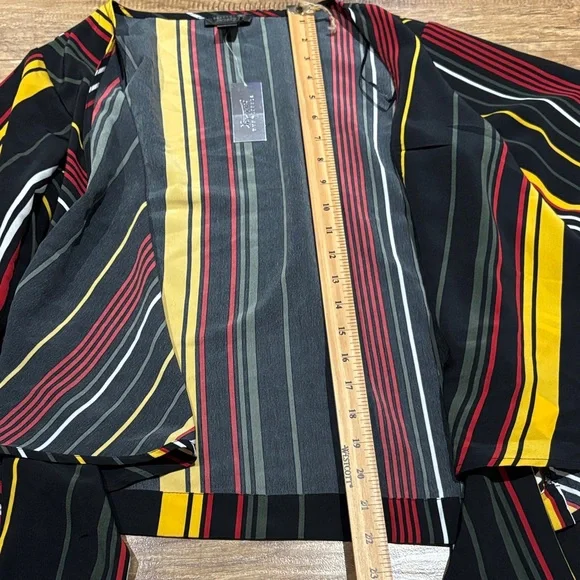 Streetwear Society Multicolor Striped Wrap Blouse - Picture 5 of 12